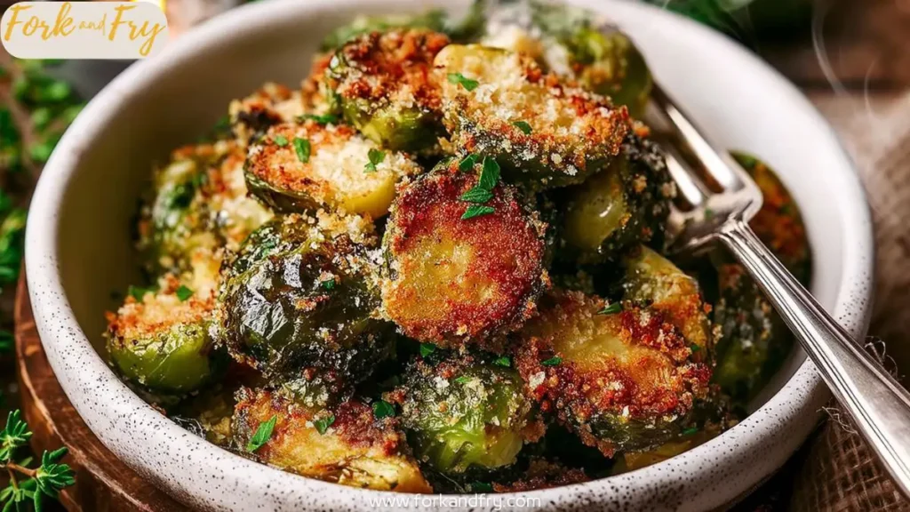 Crispy Garlic Parmesan Brussels Sprouts Roasted to Perfection
