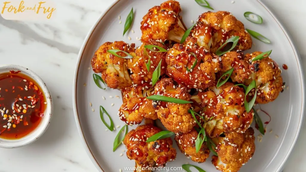 Crispy Sweet and Spicy Baked Cauliflower