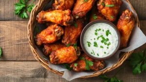 air fryer chicken wings featured