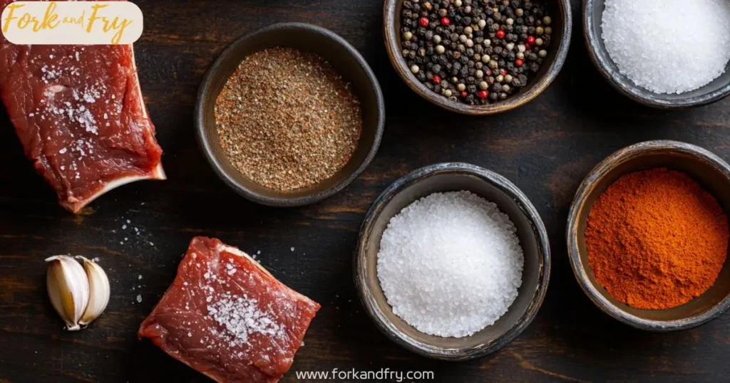 Rub ingredients for grilled beef short ribs