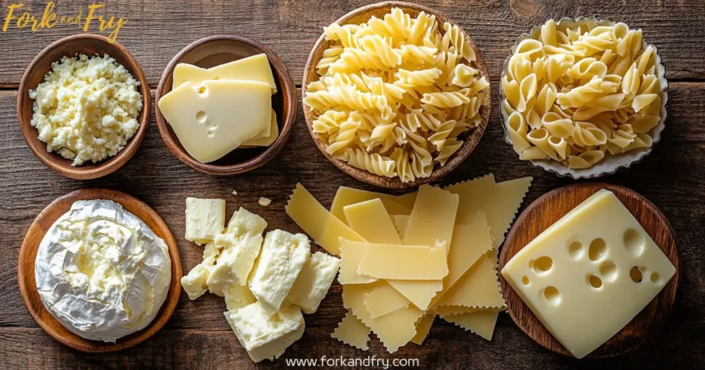 ingredients for 5 cheese mac and cheese