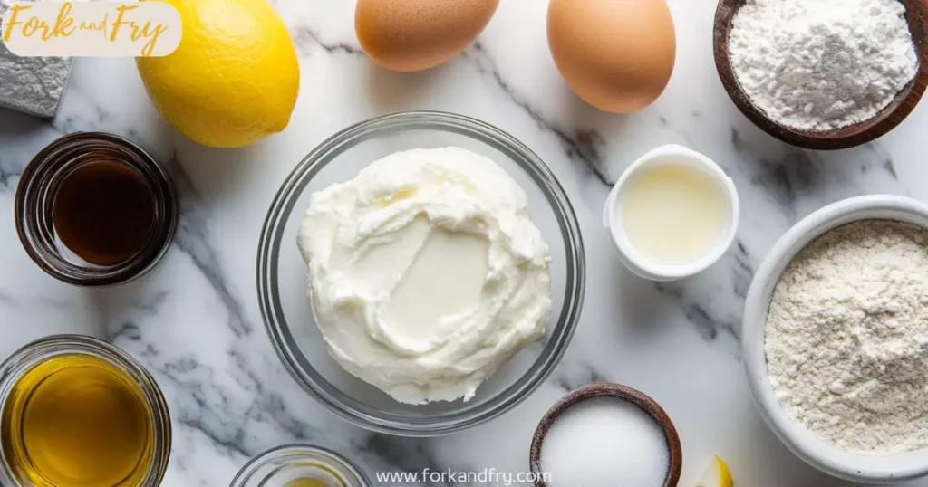 greek yogurt cake ingredients Greek yogurt cake ingredients displayed