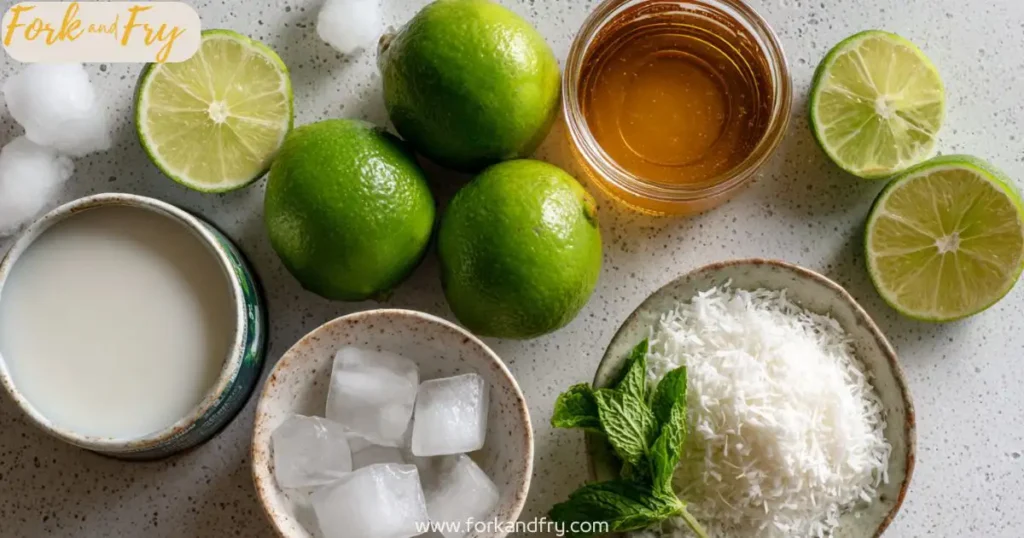lime and coconut drink ingredients Ingredients for lime and coconut drink