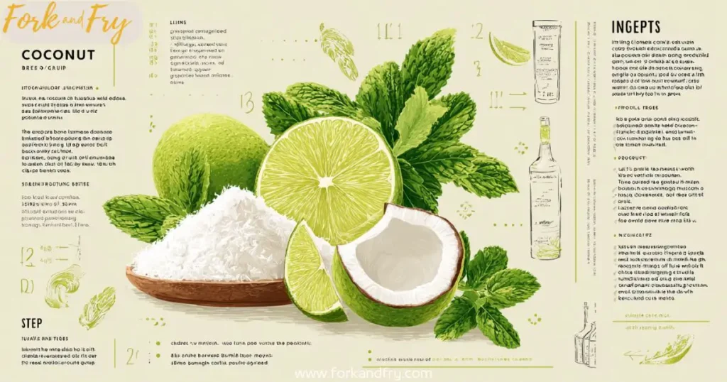 lime and coconut drink recipe card Recipe card for lime and coconut drink