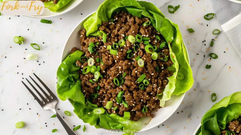Asian Ground Beef Lettuce Wraps