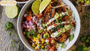 Blackened Fish Taco Bowls with Creamy Avocado Sauce