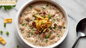 Creamy White Turkey Chili with Ground Turkey & Cheese