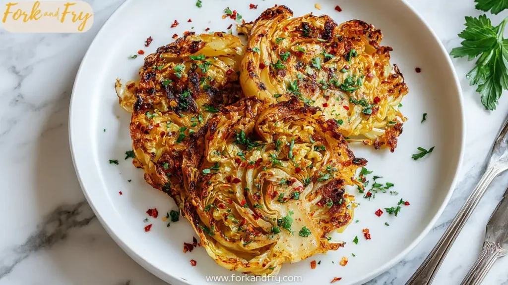 Crispy Garlic Roasted Cabbage Steaks