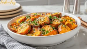 Garlic Parmesan Roasted Sweet Potatoes (Crispy & Irresistible!)
