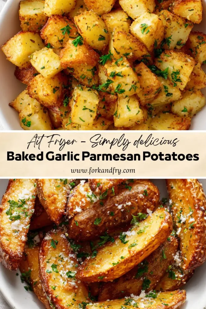 Golden Garlic Potatoes in a Modern Kitchen Setting Golden Garlic Potatoes in a Modern Kitchen Setting