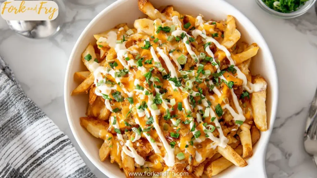 Cheesy Louisiana Voodoo Fries with Ranch Drizzle