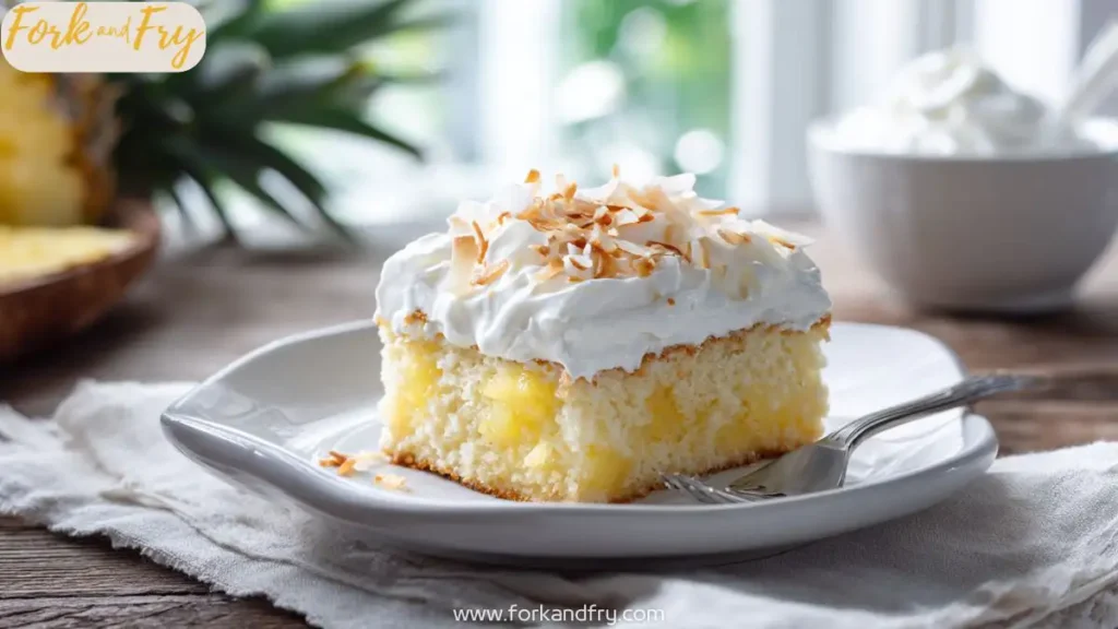 Moist Pineapple Coconut Cake with Tropical Flavor