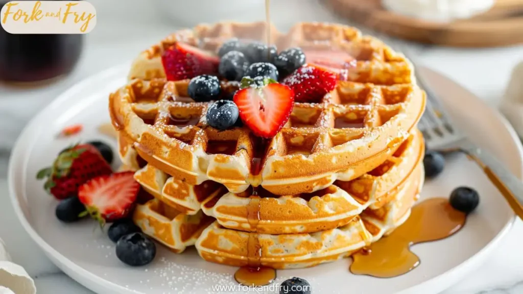 High Protein Waffle Stack with Fresh Fruit
