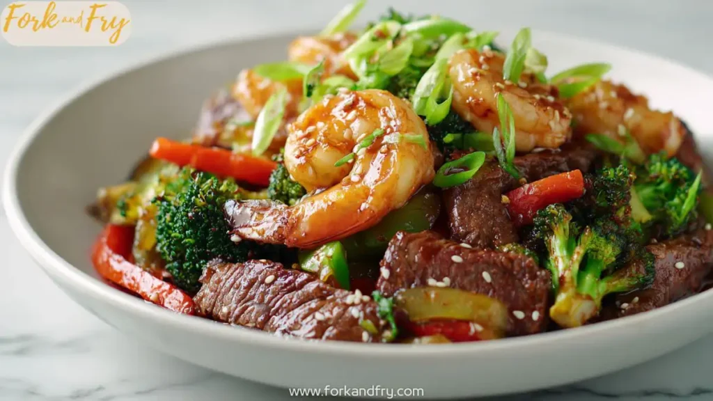 Quick Low Carb Steak and Shrimp Stir Fry Recipe