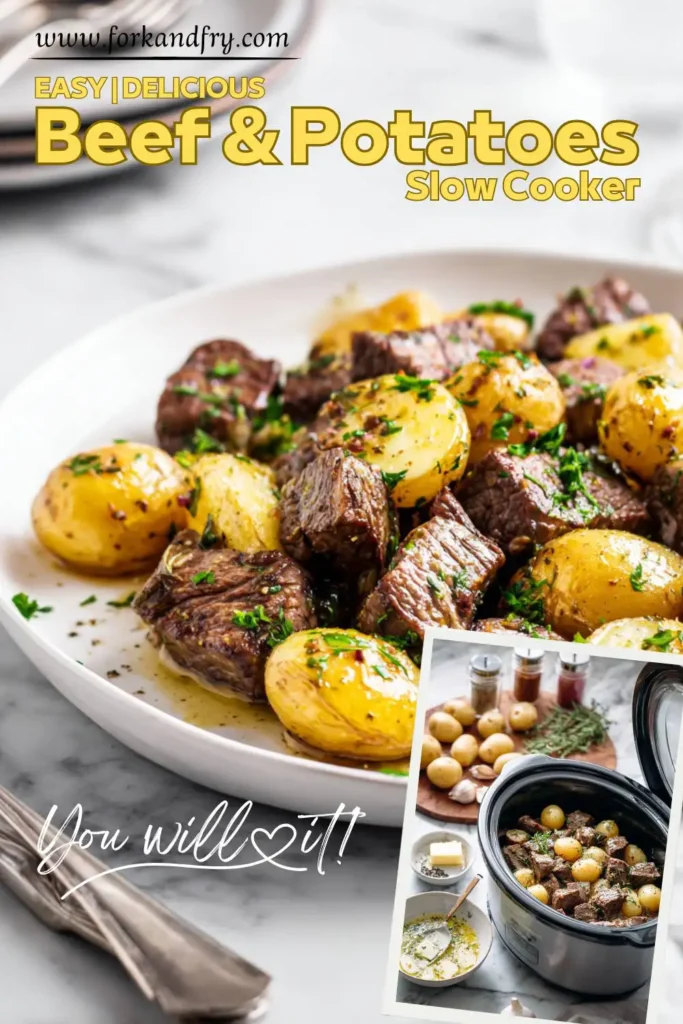Slow Cooker Garlic Butter Beef & Potatoes Meal Slow Cooker Garlic Butter Beef & Potatoes Meal
