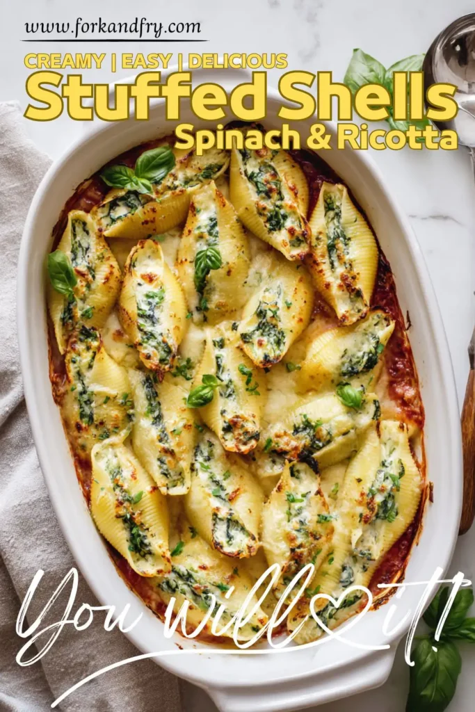 Vegetarian Stuffed Shells with Ricotta, Mozzarella, and Spinach