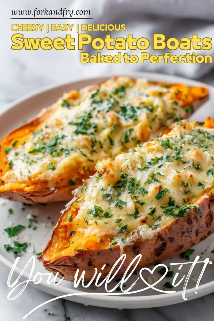 Twice-Baked Sweet Potato Boats with Cheese and Chives