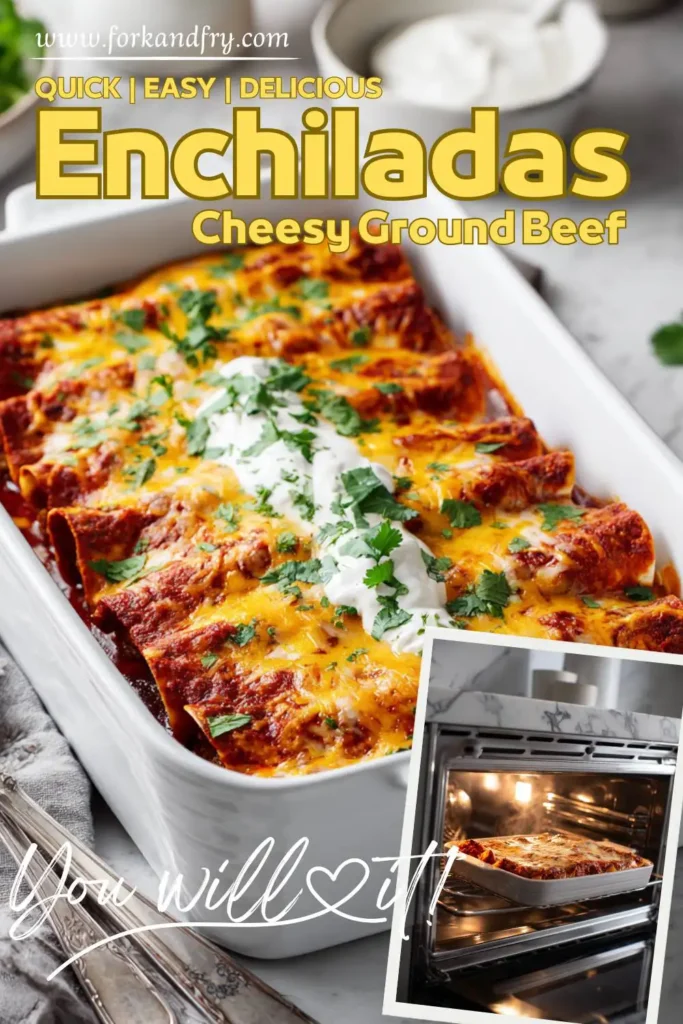 Weeknight Ground Beef Enchiladas with Cheese
