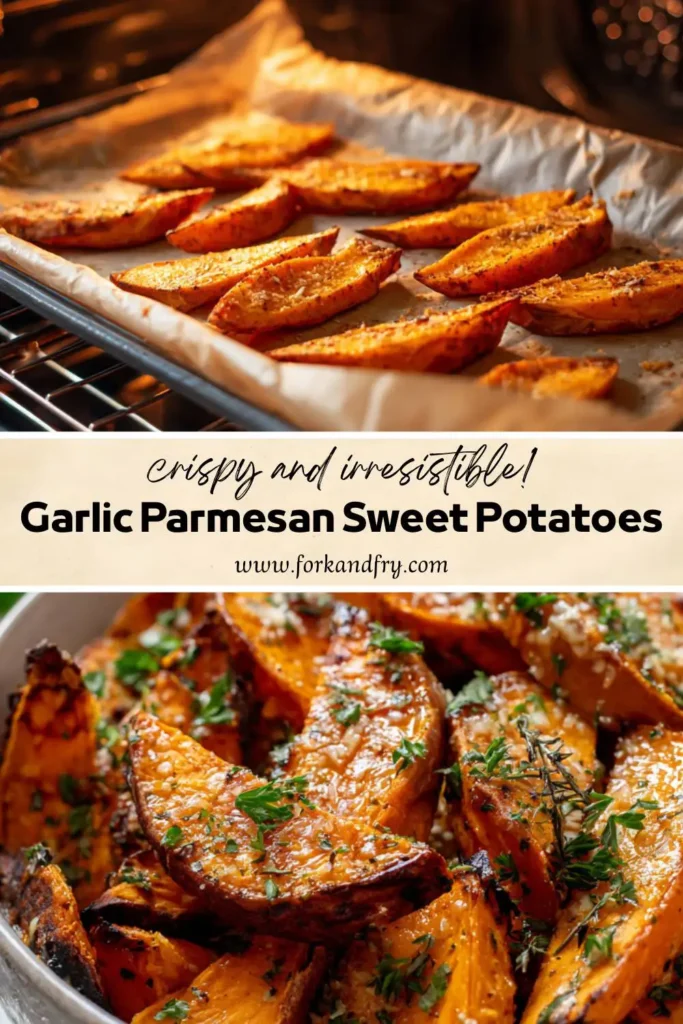 rispy Roasted Sweet Potatoes Crispy Roasted Sweet Potatoes with Garlic and Cheese