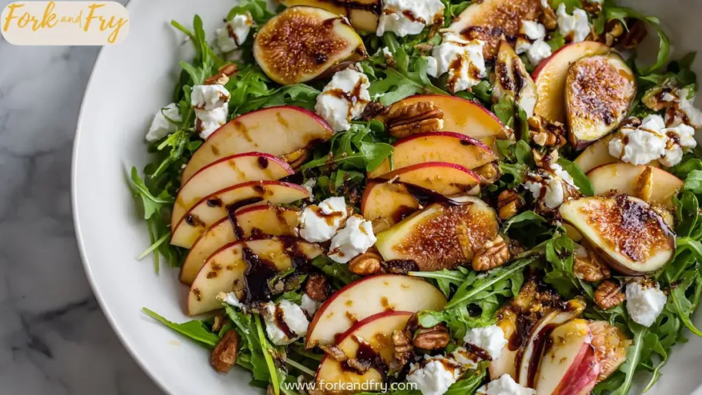 Fresh Apple Arugula Salad with Maple Pecans and Goat Cheese