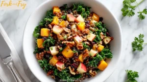 Autumn Kale Salad with Maple Balsamic Vinaigrette