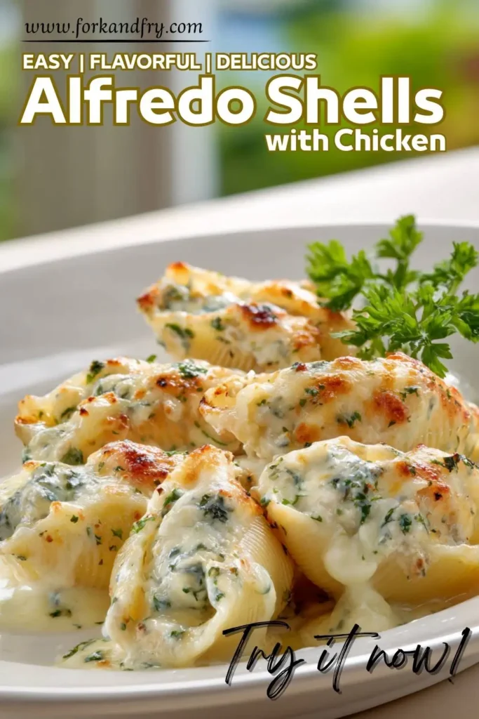 Baked Stuffed Shells with Alfredo & Chicken Baked Stuffed Shells with Alfredo & Chicken