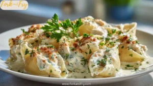 Creamy Garlic Butter Chicken Alfredo Shells