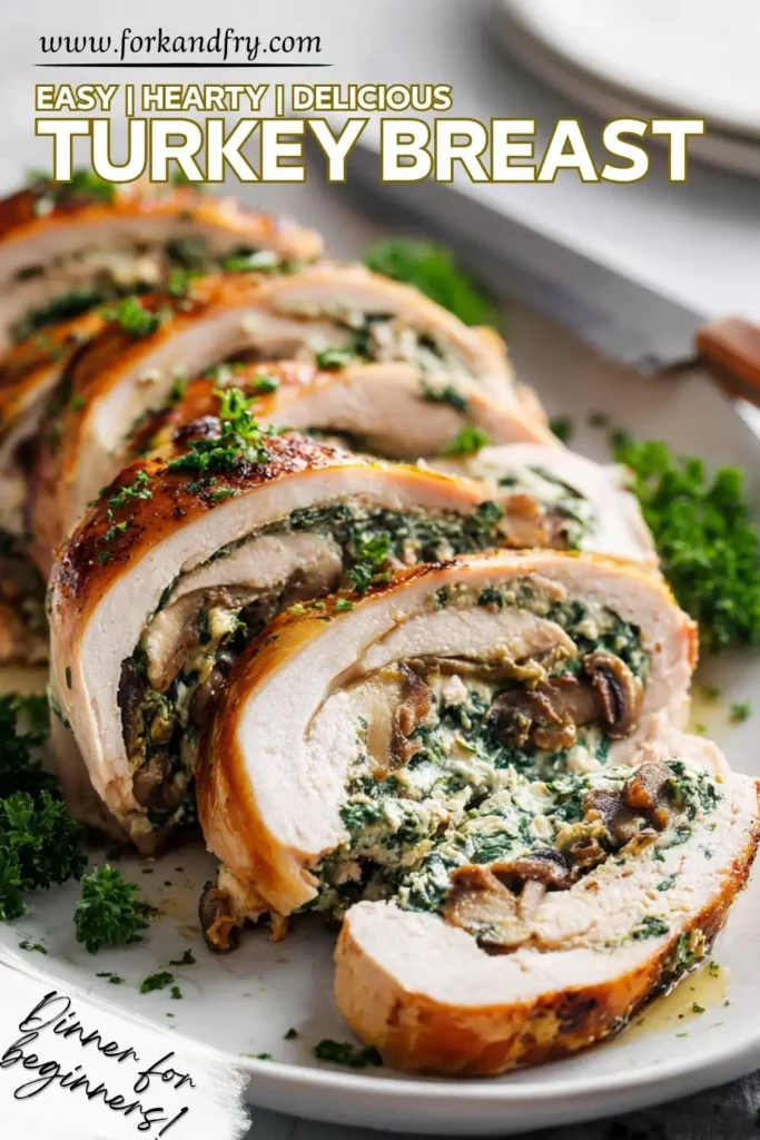 Creamy Mushroom Spinach Stuffed Turkey Breast Creamy Mushroom Spinach Stuffed Turkey Breast