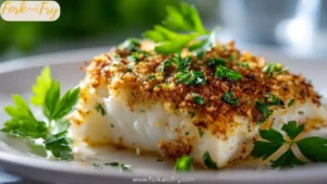 Homemade Garlic Parmesan Crusted Halibut