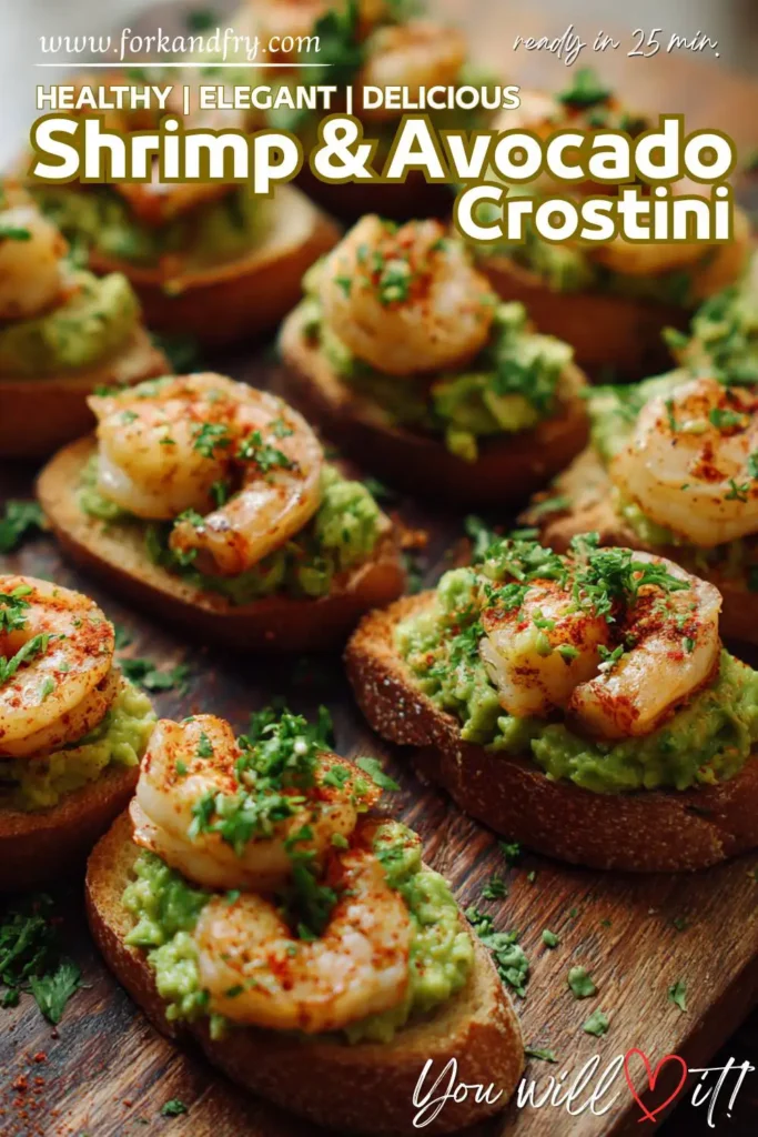Garlic Shrimp Crostini Appetizers with Fresh Garnish Garlic Shrimp Crostini Appetizers with Fresh Garnish