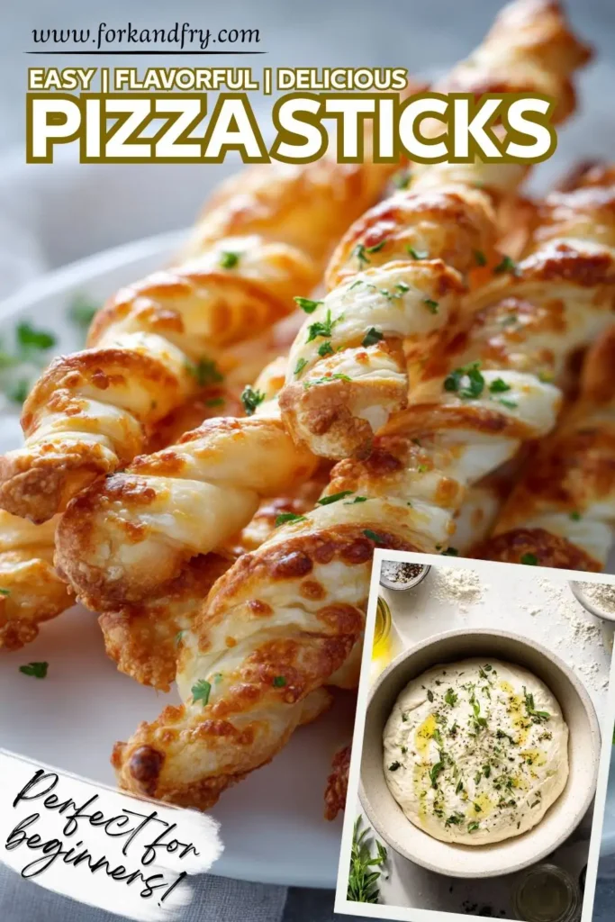 Golden-brown pizza breadsticks with tomato paste Golden-brown pizza breadsticks with tomato paste and melted cheese.