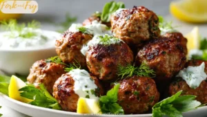 Greek Turkey Meatballs with Tzatziki
