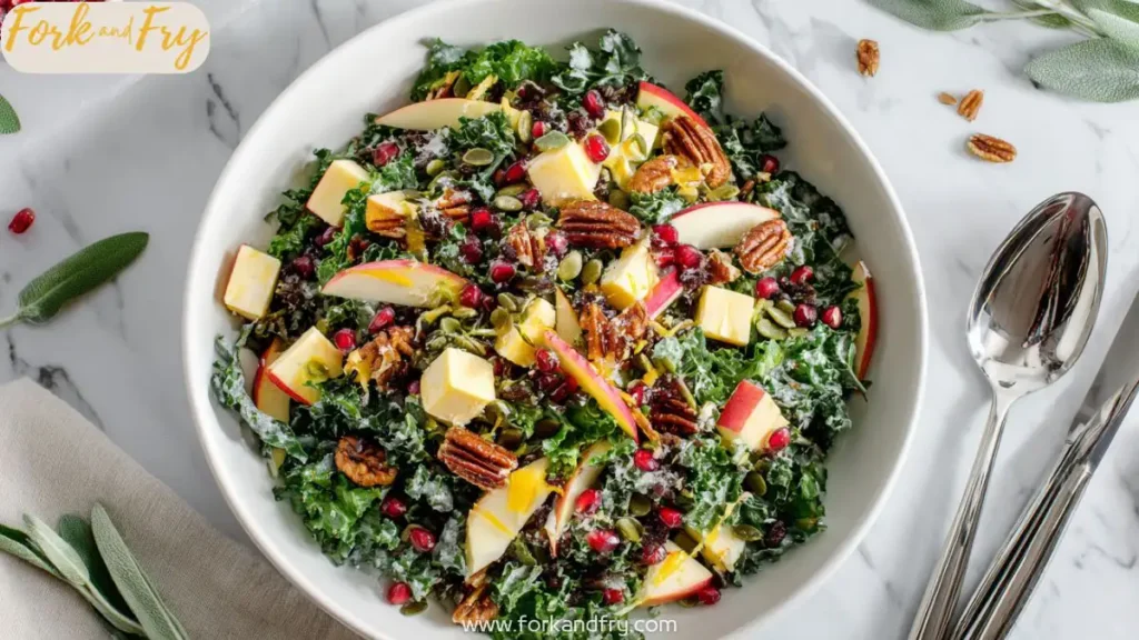 Fresh Harvest Apple Kale Salad with Brie & Cheddar