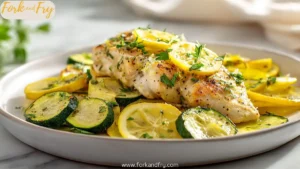 Lemon Garlic Chicken with Zucchini & Squash Skillet