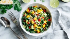 Refreshing Mango Kale Chopped Salad with Creamy Cilantro Lime Dressing