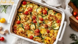Mediterranean Chicken Zucchini Bake