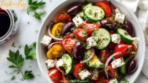 Fresh & Flavorful Mediterranean Salad with Feta & Olives