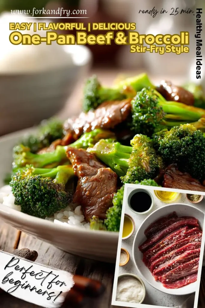 One-pan Chinese stir-fry with tender beef and green broccoli One-pan Chinese stir-fry with tender beef and green broccoli
