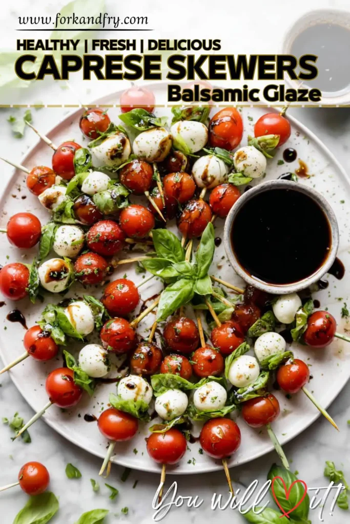 Party Food Mini Caprese Salad on Skewers Healthy Party Food – Mini Caprese Salad on Skewers
