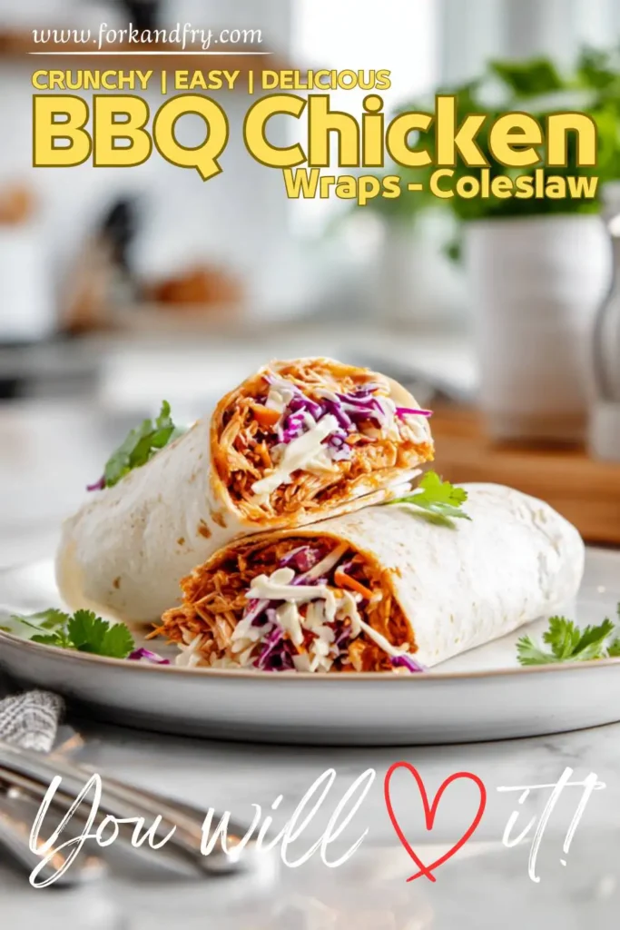 Quick BBQ Chicken Coleslaw Wrap Meal