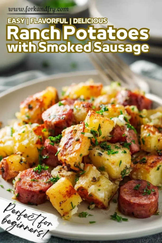 Roasted sweet potatoes with ranch seasoning Roasted sweet potatoes with ranch seasoning and smoked sausage, topped with cheese