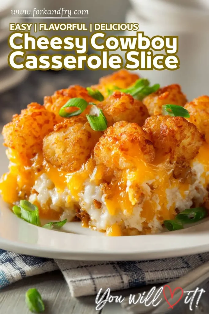 Serving spoon lifting a portion of creamy tater tot casserole Serving spoon lifting a portion of creamy tater tot casserole from a white dish