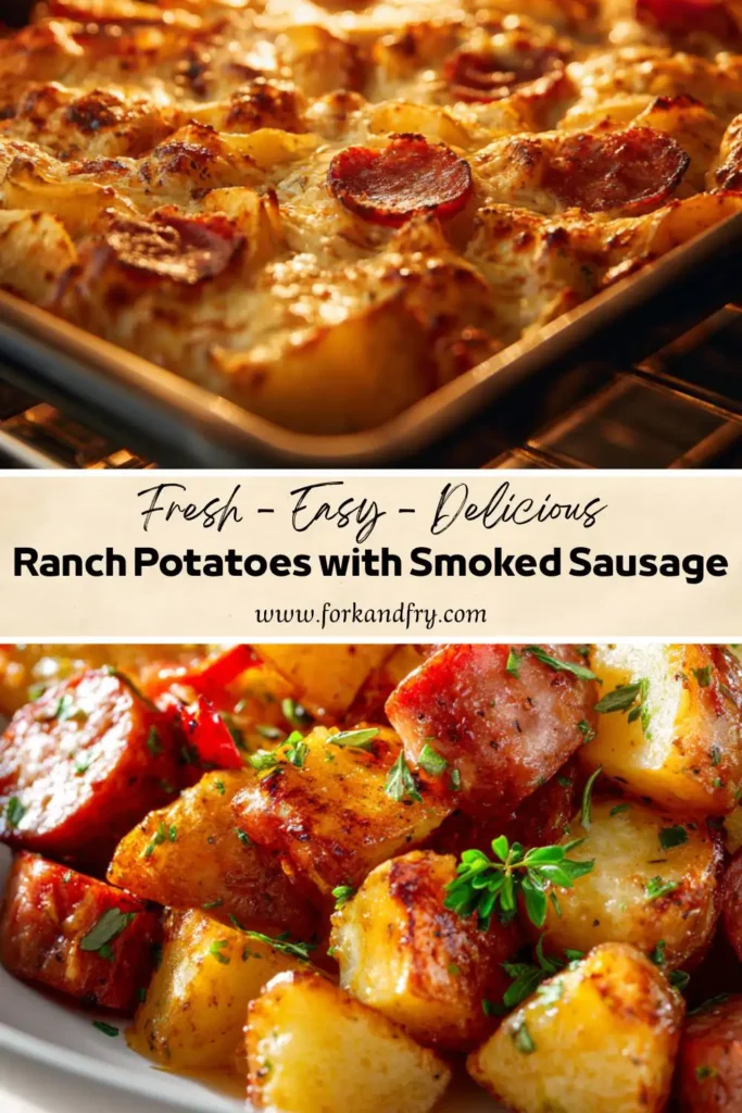 Spicy buffalo ranch potatoes and sausage casserole Spicy buffalo ranch potatoes and sausage casserole with melted cheese