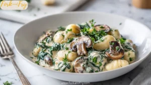 One-Pan Creamy Spinach & Mushroom Gnocchi (20-Minute Dinner)