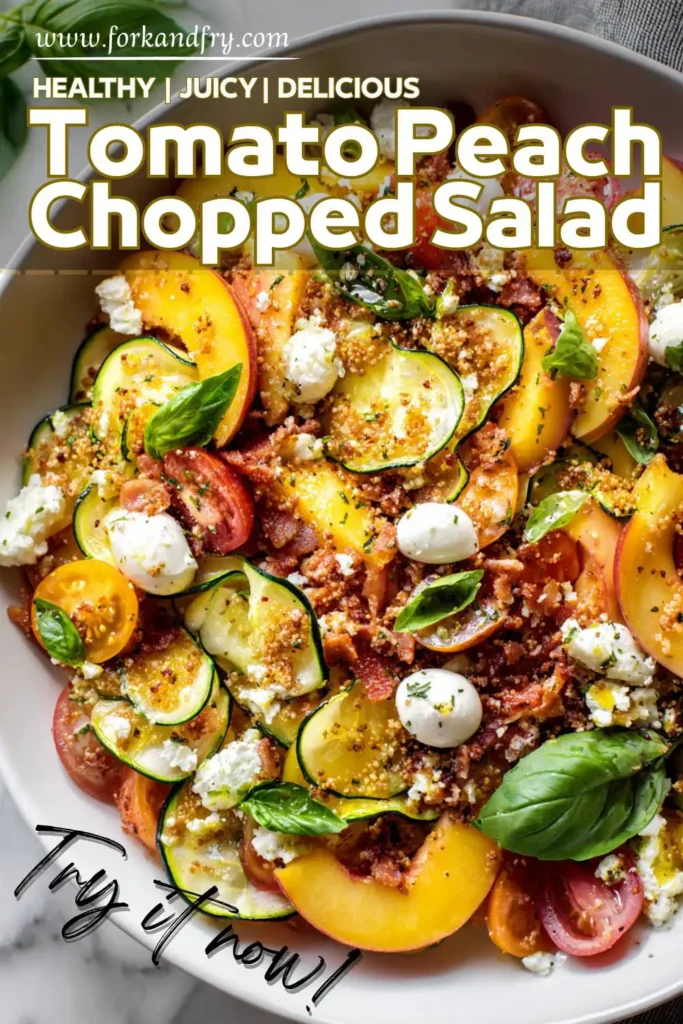 Tomato Peach Salad with Crispy Prosciutto Breadcrumbs