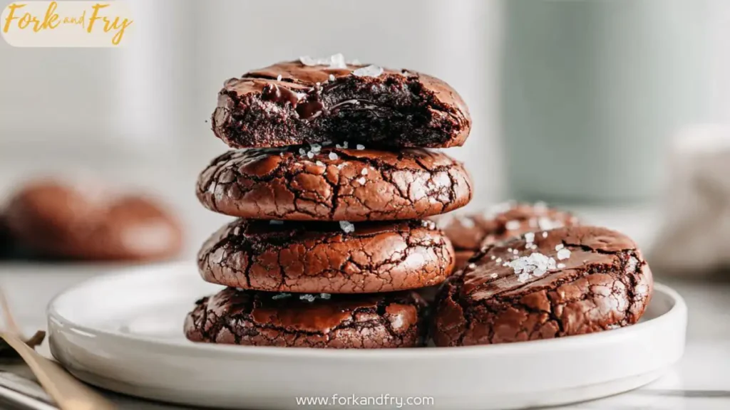 Fudgy Chewy Brookies on a Ceramic Plate