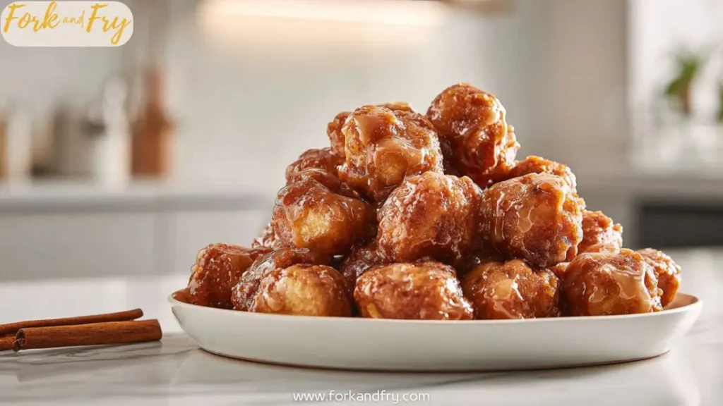 Baked Cinnamon Apple Fritter Bites with Apple Cider Glaze