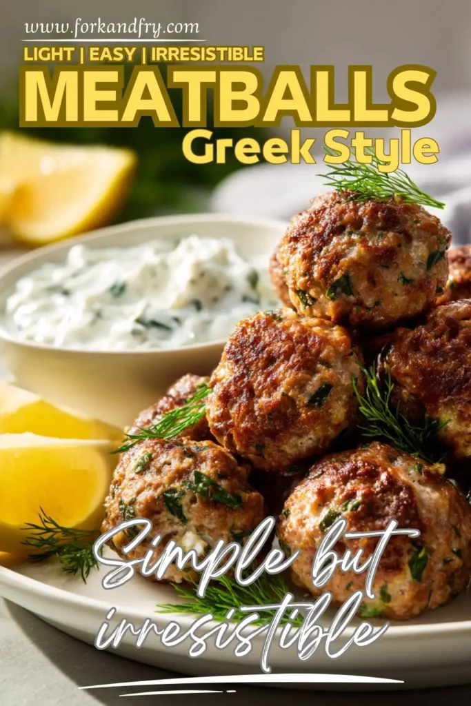 turkey meatballs with herbs and Greek yogurt Healthy turkey meatballs with herbs and Greek yogurt dipping sauce