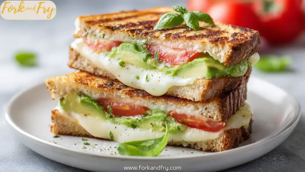 Avocado Mozzarella Grilled Cheese with Tomato