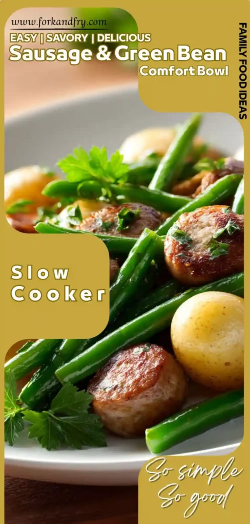 Hearty kielbasa and vegetable crockpot meal ready to serve